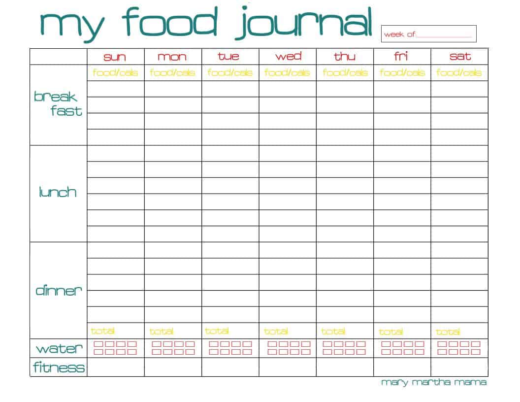 free food journal printable {healthy mama week 29} – mary martha mama
